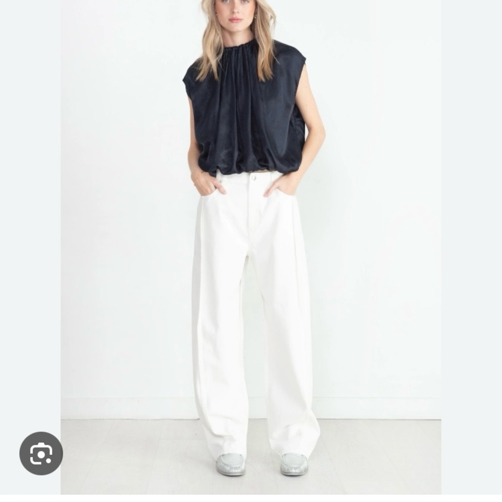 Tibi tuck jeans in white